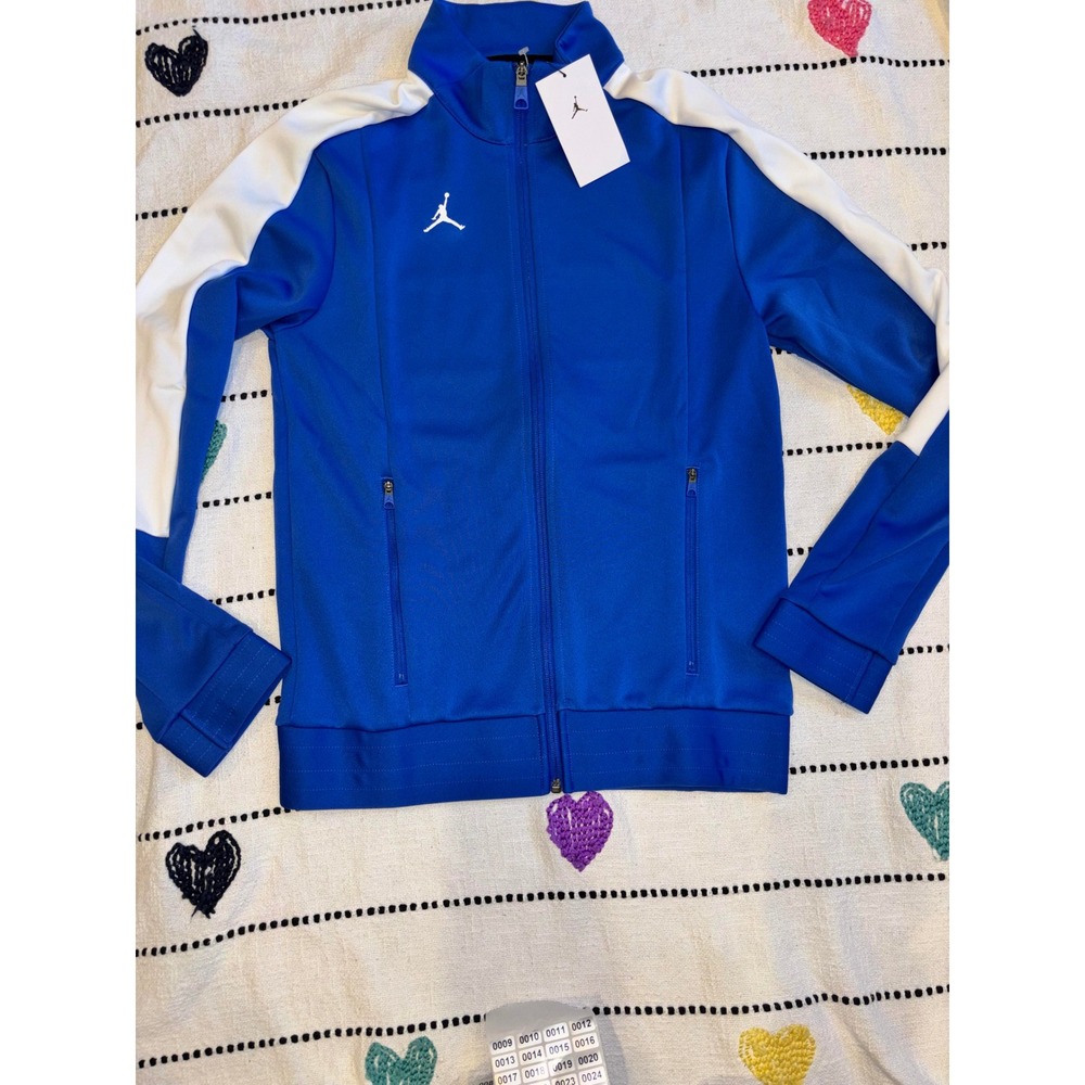 Jordan Mens Royal Blue White Stripe Full Zip Training Track Jacket Size Small